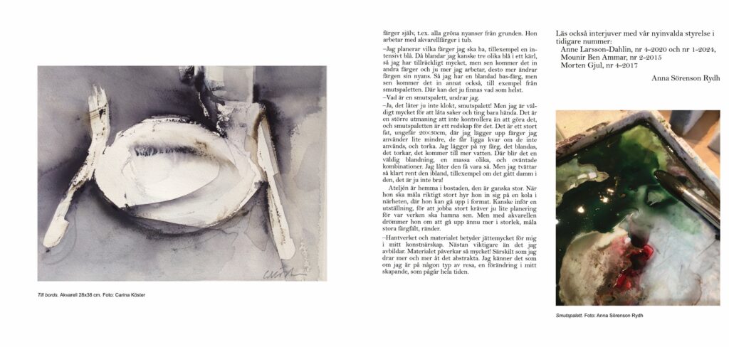 Carina Köster, artikel i Akvarellen nr 2 2024